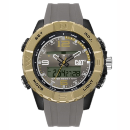 CAT Cardiff MG-164-29-537 Light Grey Silicone Ana-digit Watch | 49MM | 2Y Warranty | 10ATM 